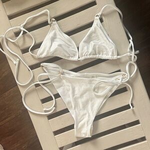 Aerie White Ribbed Bikini